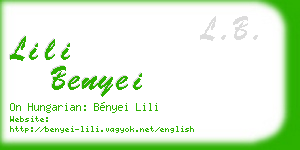 lili benyei business card